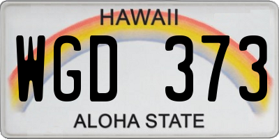 HI license plate WGD373