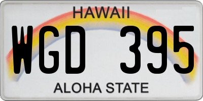 HI license plate WGD395