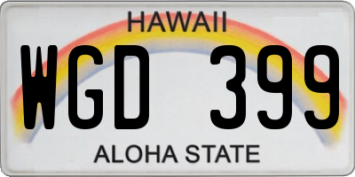 HI license plate WGD399