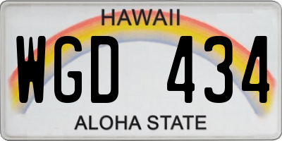 HI license plate WGD434