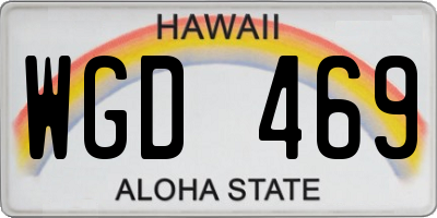 HI license plate WGD469