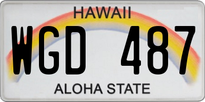 HI license plate WGD487