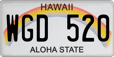 HI license plate WGD520