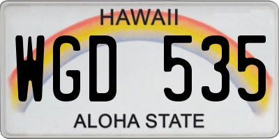 HI license plate WGD535