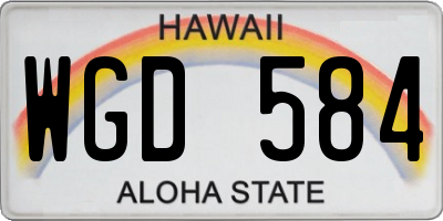 HI license plate WGD584