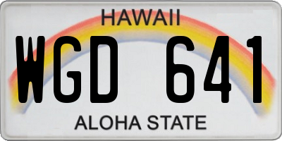 HI license plate WGD641