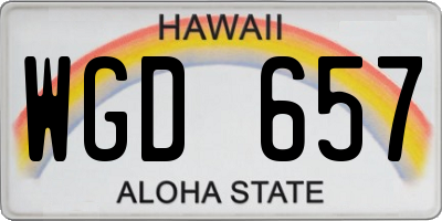 HI license plate WGD657