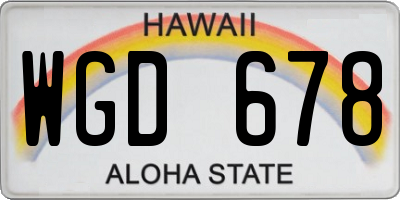 HI license plate WGD678