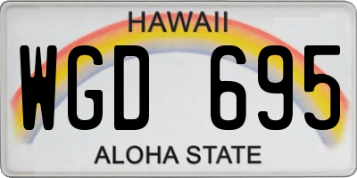 HI license plate WGD695
