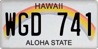 HI license plate WGD741