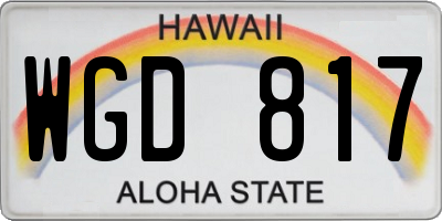 HI license plate WGD817