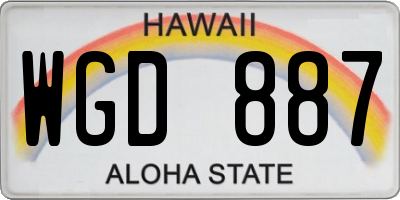 HI license plate WGD887