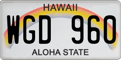 HI license plate WGD960