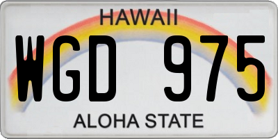 HI license plate WGD975