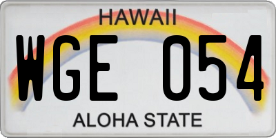 HI license plate WGE054