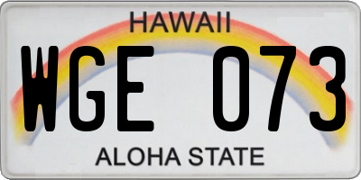 HI license plate WGE073