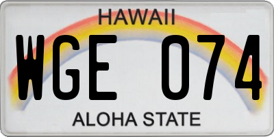 HI license plate WGE074