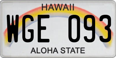 HI license plate WGE093