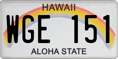 HI license plate WGE151