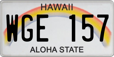 HI license plate WGE157