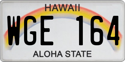 HI license plate WGE164