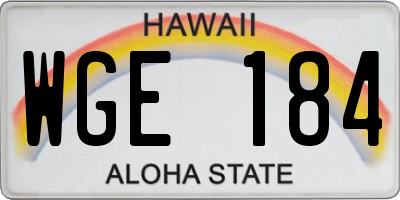 HI license plate WGE184