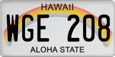 HI license plate WGE208