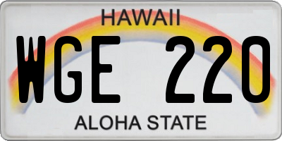 HI license plate WGE220
