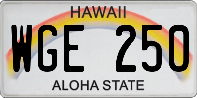 HI license plate WGE250