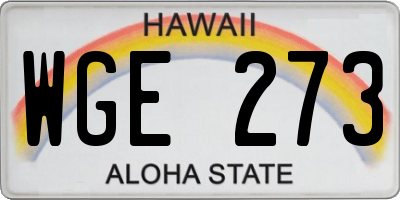 HI license plate WGE273