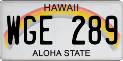 HI license plate WGE289