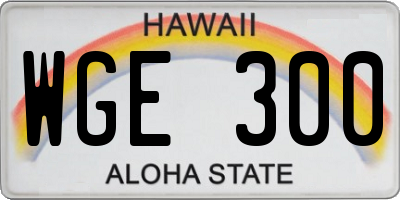 HI license plate WGE300