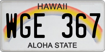 HI license plate WGE367
