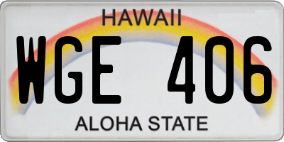 HI license plate WGE406
