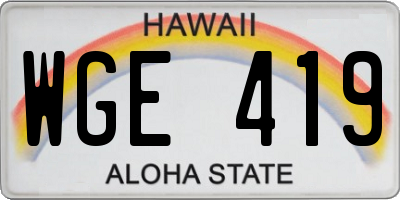 HI license plate WGE419