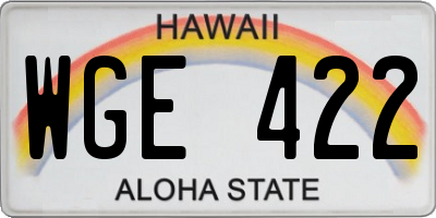 HI license plate WGE422