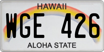HI license plate WGE426