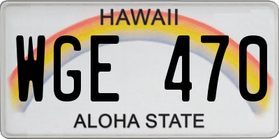 HI license plate WGE470