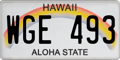 HI license plate WGE493
