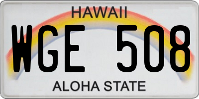 HI license plate WGE508