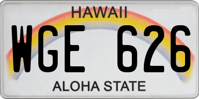 HI license plate WGE626