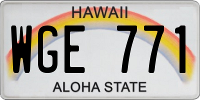 HI license plate WGE771