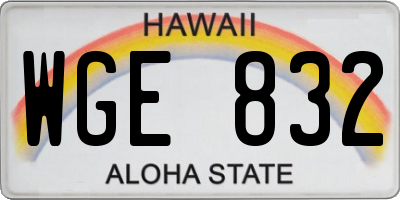 HI license plate WGE832