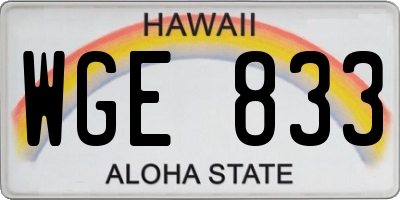 HI license plate WGE833