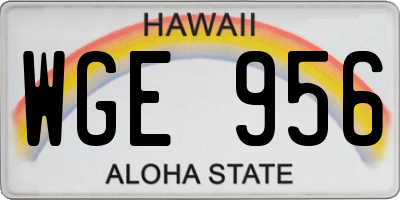 HI license plate WGE956