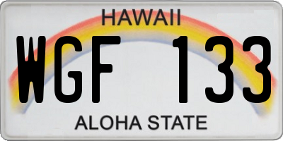 HI license plate WGF133
