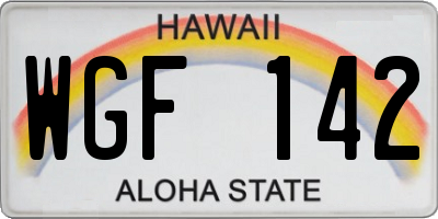 HI license plate WGF142