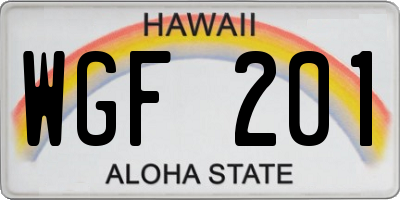 HI license plate WGF201