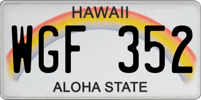 HI license plate WGF352