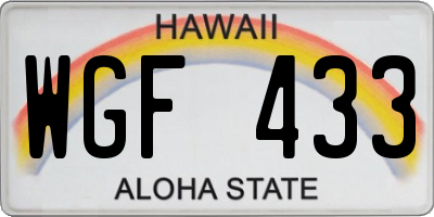HI license plate WGF433
